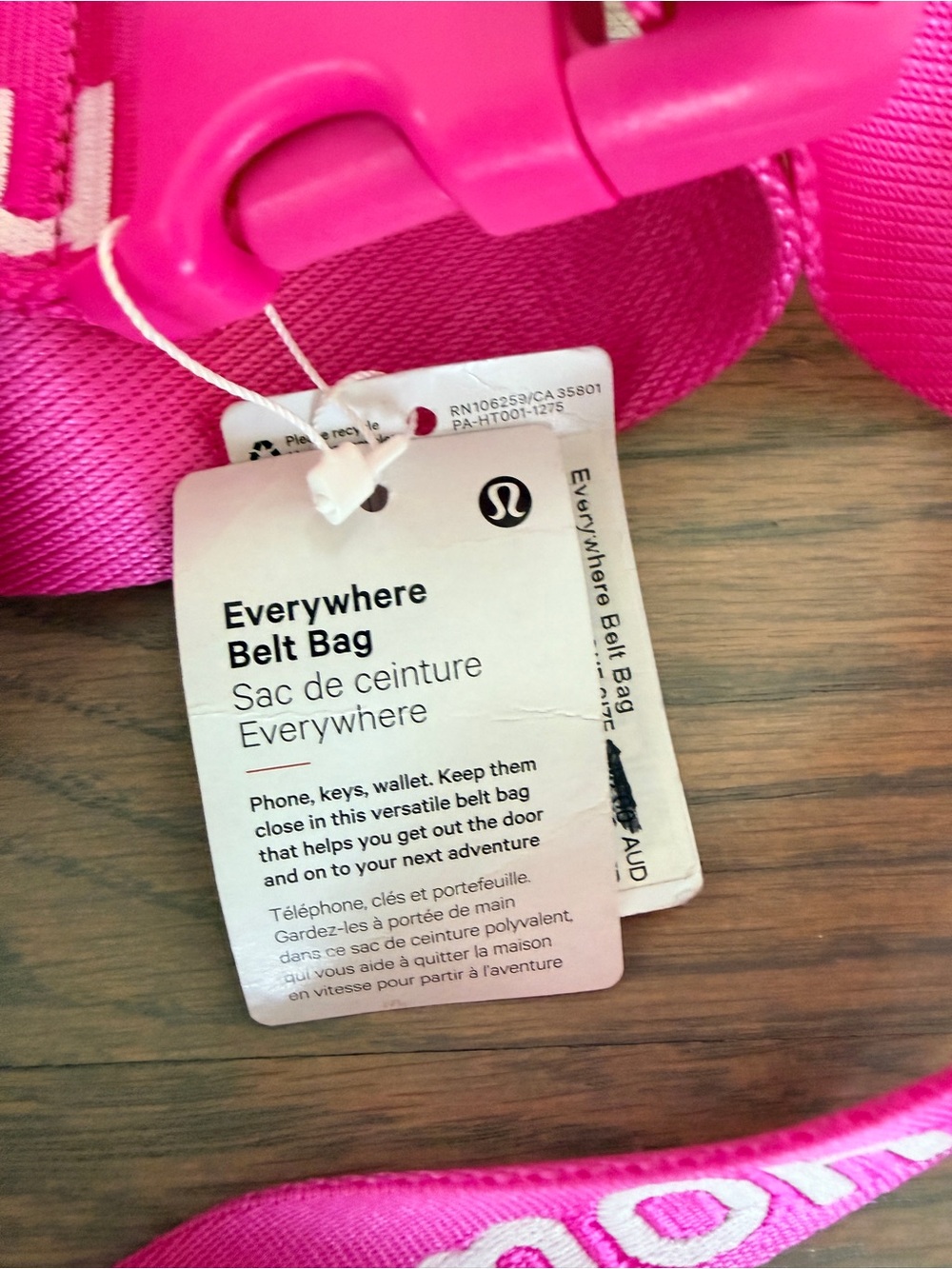 lululemon Bright Pink Everywhere Belt Bag with Logo Strap - Picture 2 of 9